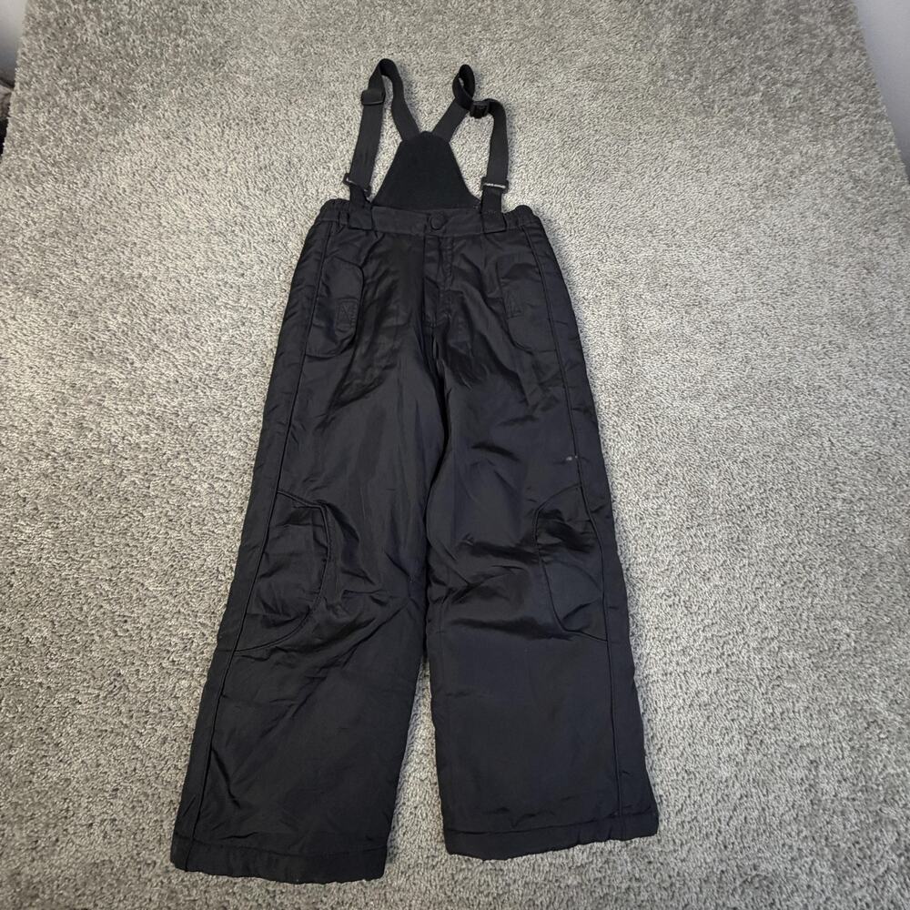 Total Girl Snow Ski Pants Girls 6 Black Bib Adjustable Straps Insulated
